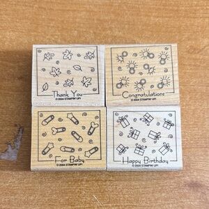 Stampin' Up!‎ Celebration Wooden Stamp Set - Black Designs
